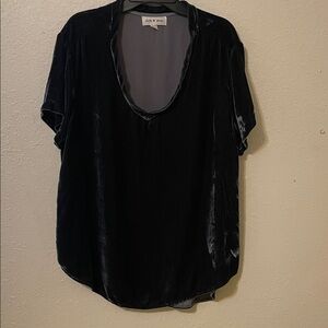 Cloth & Stone Deep Black Velvet Blouse